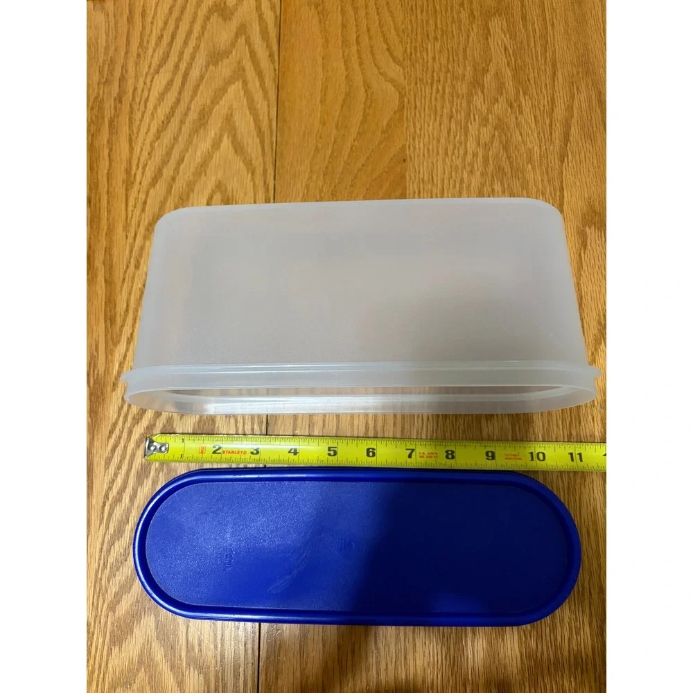 Tupperware Modular Mates Oval 2 Blue Seal Clear Storage Container 1612 1613